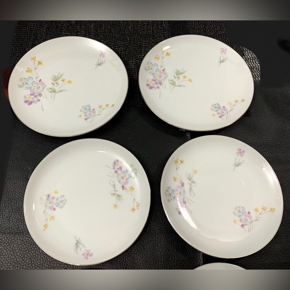 Vintage Leila by Toscport Czechoslovakia Fine China Decor Plate Sauce 8ct Set - Picture 4 of 10